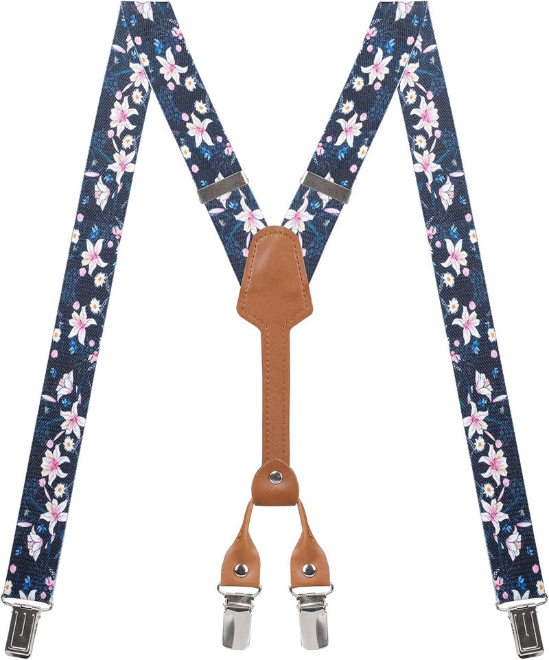 Action Ward Store Women's Suspenders - 1" Width - Y Back 4 Clip Skinny Ladies Suspenders - Image 1